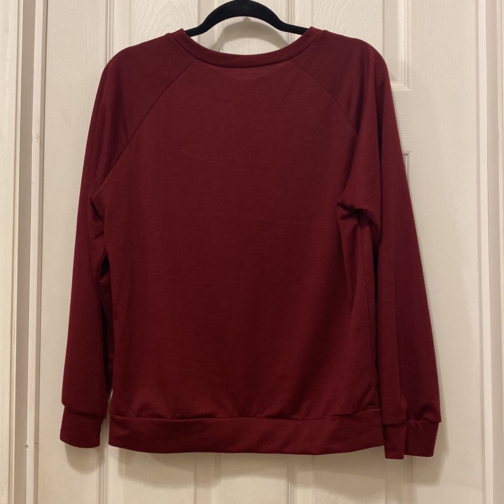 Red "Dog Mom" Sweater Shirt - Picture 3 of 3